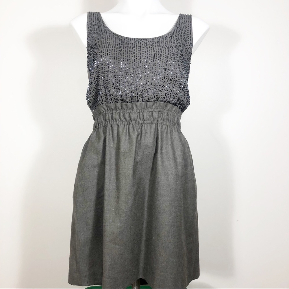 J Crew Size 10 Wool Sleeveless Dress with beaded Embelishment
